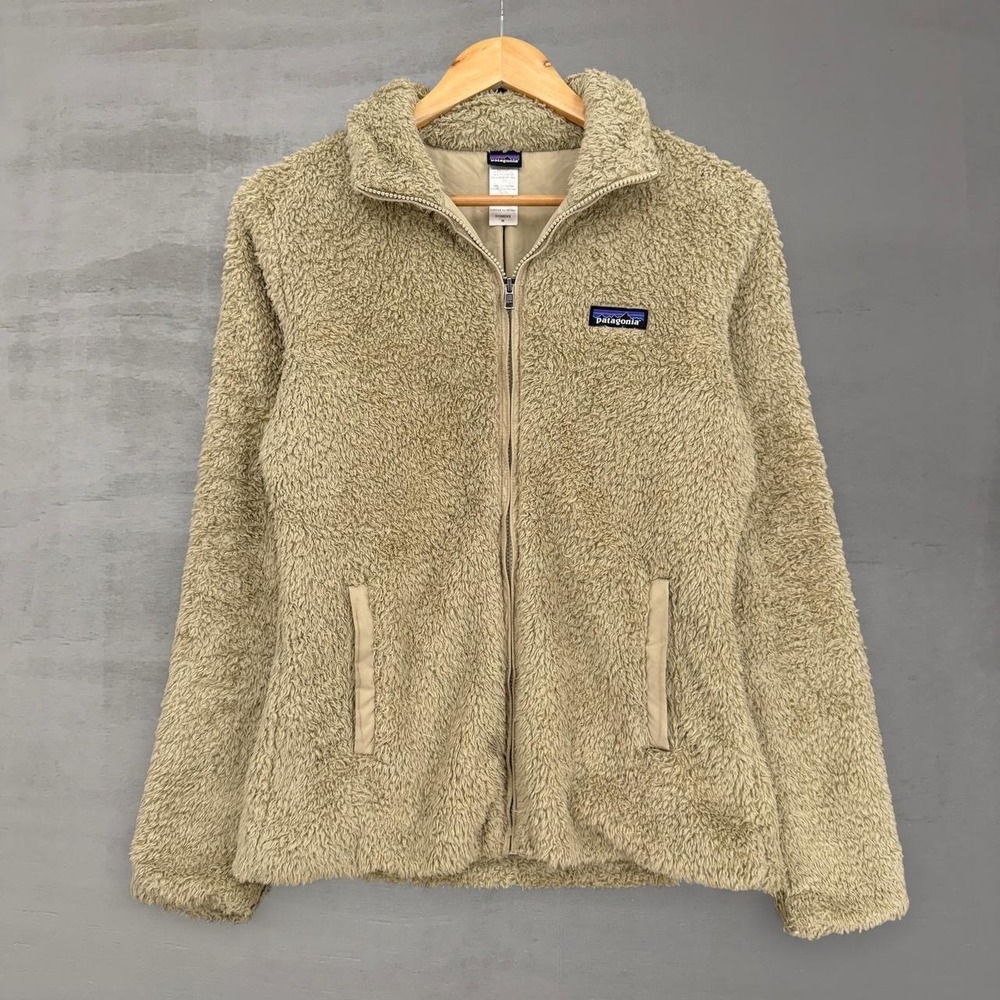 Patagonia Los Gatos Fleece Jacket Tan Beige Full Zip Sherpa Womens Medium